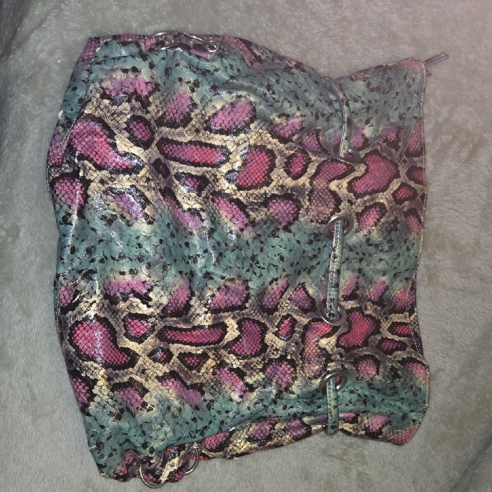 Stylish Multicolor Snake Print Skirt
